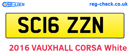 SC16ZZN are the vehicle registration plates.