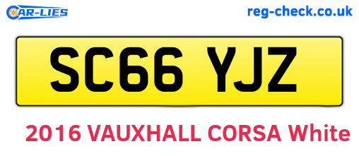 SC66YJZ are the vehicle registration plates.