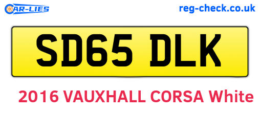 SD65DLK are the vehicle registration plates.