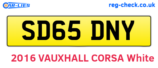 SD65DNY are the vehicle registration plates.