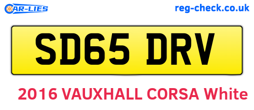 SD65DRV are the vehicle registration plates.