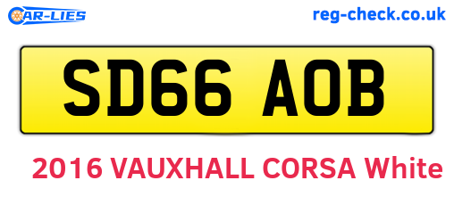 SD66AOB are the vehicle registration plates.