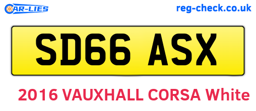 SD66ASX are the vehicle registration plates.