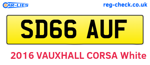 SD66AUF are the vehicle registration plates.
