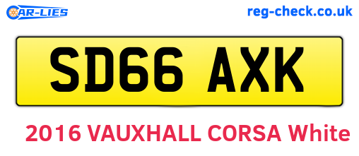 SD66AXK are the vehicle registration plates.