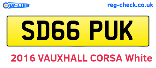 SD66PUK are the vehicle registration plates.