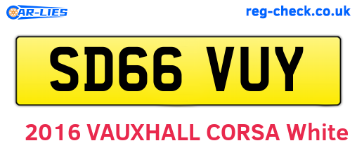 SD66VUY are the vehicle registration plates.