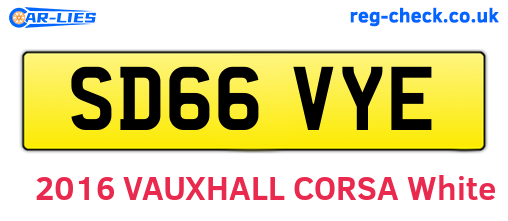 SD66VYE are the vehicle registration plates.