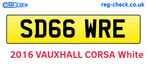 SD66WRE are the vehicle registration plates.