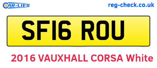 SF16ROU are the vehicle registration plates.