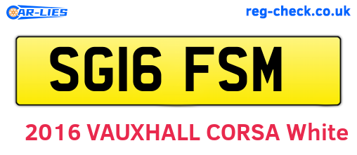 SG16FSM are the vehicle registration plates.