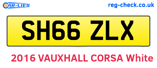 SH66ZLX are the vehicle registration plates.