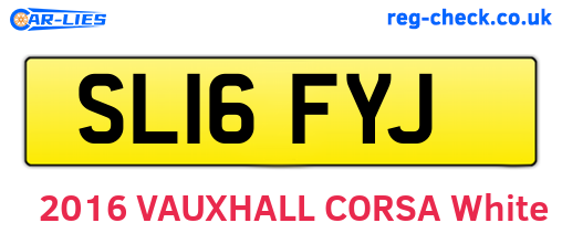 SL16FYJ are the vehicle registration plates.