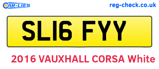 SL16FYY are the vehicle registration plates.