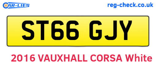 ST66GJY are the vehicle registration plates.