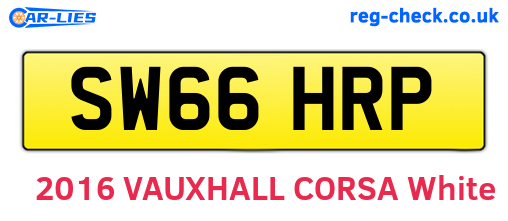 SW66HRP are the vehicle registration plates.