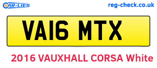 VA16MTX are the vehicle registration plates.