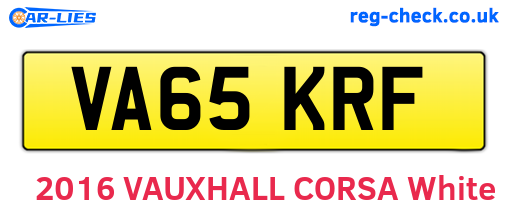 VA65KRF are the vehicle registration plates.