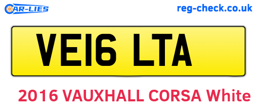 VE16LTA are the vehicle registration plates.