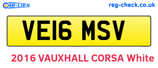 VE16MSV are the vehicle registration plates.