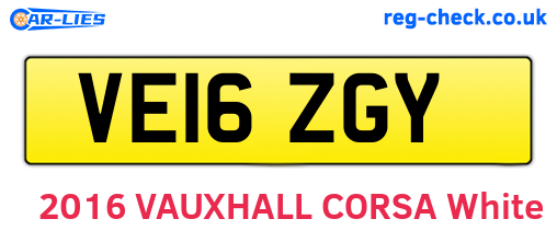 VE16ZGY are the vehicle registration plates.