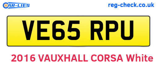 VE65RPU are the vehicle registration plates.