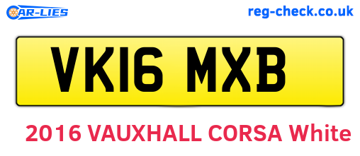VK16MXB are the vehicle registration plates.