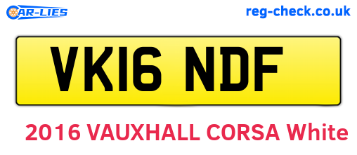 VK16NDF are the vehicle registration plates.