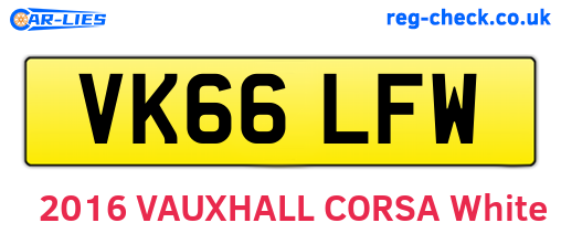 VK66LFW are the vehicle registration plates.