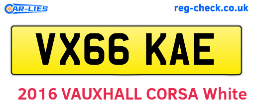 VX66KAE are the vehicle registration plates.