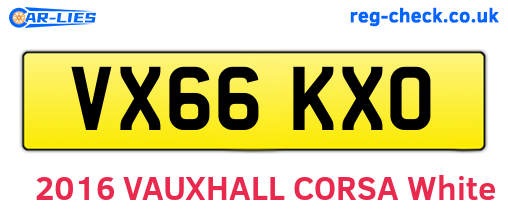 VX66KXO are the vehicle registration plates.