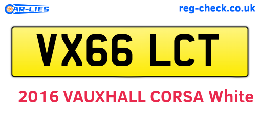 VX66LCT are the vehicle registration plates.