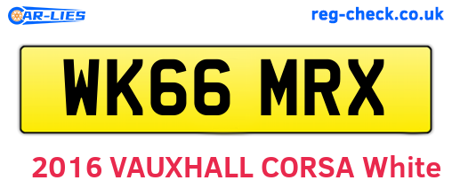 WK66MRX are the vehicle registration plates.
