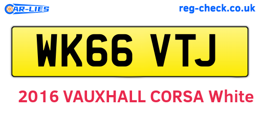WK66VTJ are the vehicle registration plates.
