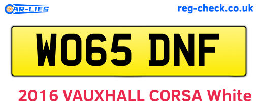 WO65DNF are the vehicle registration plates.