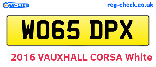 WO65DPX are the vehicle registration plates.