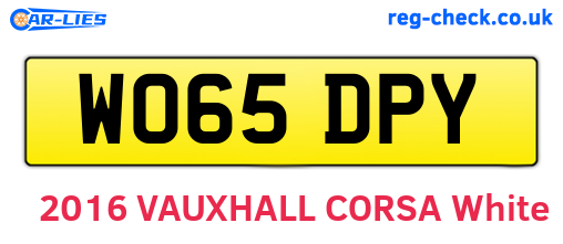 WO65DPY are the vehicle registration plates.