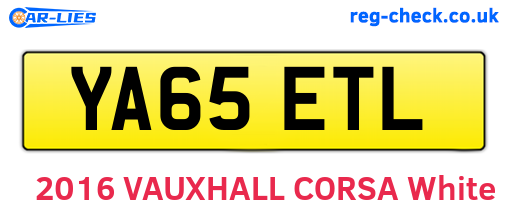 YA65ETL are the vehicle registration plates.