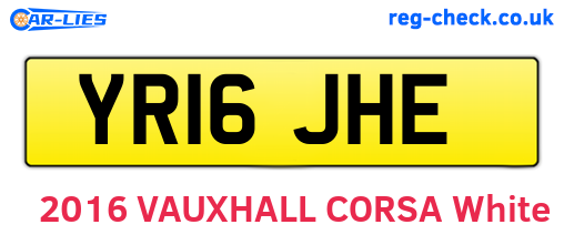 YR16JHE are the vehicle registration plates.