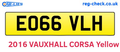 EO66VLH are the vehicle registration plates.