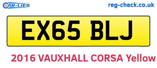 EX65BLJ are the vehicle registration plates.