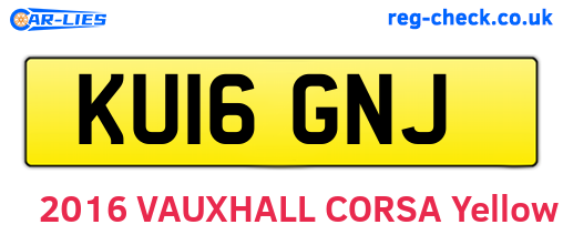 KU16GNJ are the vehicle registration plates.