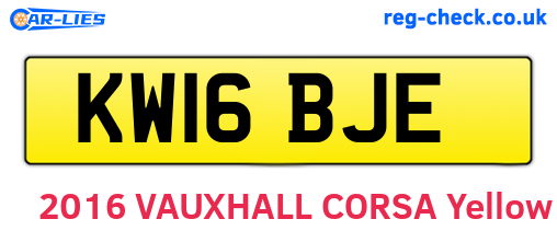 KW16BJE are the vehicle registration plates.