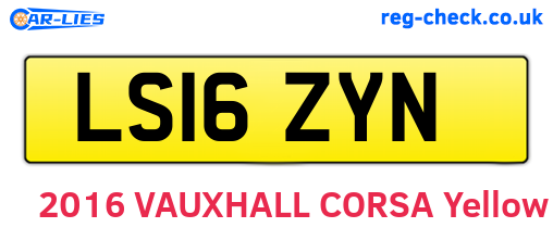 LS16ZYN are the vehicle registration plates.