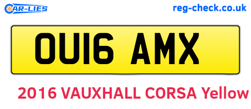 OU16AMX are the vehicle registration plates.