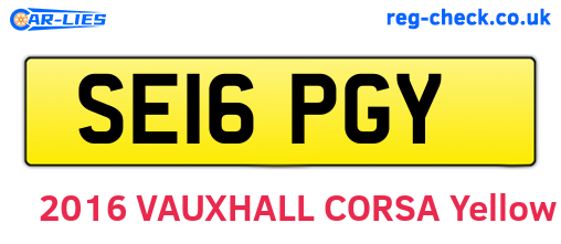 SE16PGY are the vehicle registration plates.