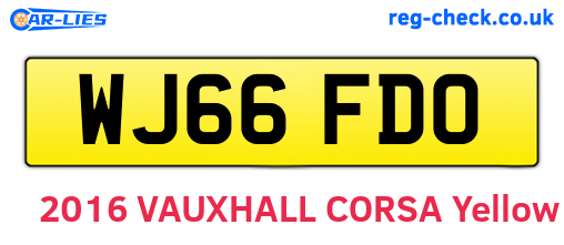 WJ66FDO are the vehicle registration plates.