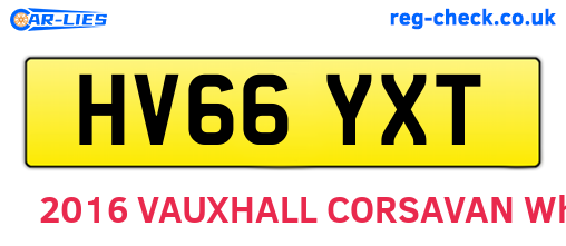 HV66YXT are the vehicle registration plates.