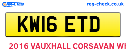 KW16ETD are the vehicle registration plates.