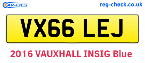 VX66LEJ are the vehicle registration plates.